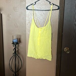 Cloth and stone criss cross back tank